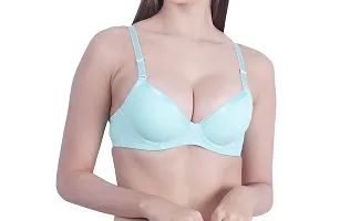 PENANCE FOR YOU Women's Polycotton Heavily Imported Padded Underwired Seamless with Soft Cup Wired Push-Up Bra (MintGreen, 30)-thumb2