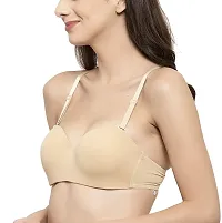 Penance For You Women's Cotton Lightly Padded Underwire T Shirt Bra Beige-thumb1