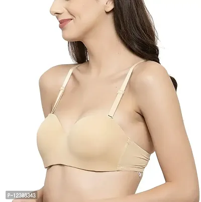 Penance For You Women's Cotton Lightly Padded Underwire T Shirt Bra Beige-thumb2