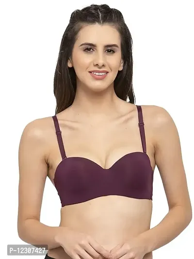 Penance For You Women's Cotton Lightly Padded Underwire T Shirt Bra Wine