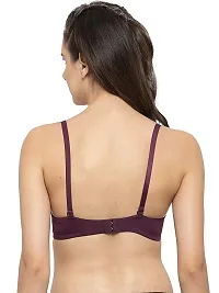 Penance For You Women's Cotton Lightly Padded Underwire T Shirt Bra Wine-thumb2