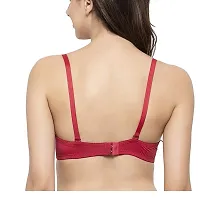 PENANCE FOR YOU Women's Imported Padded Wired Demi Bra T Shirt Padded Underwired Soft Cup Seamless Pushup Bra (Red, 32)-thumb1
