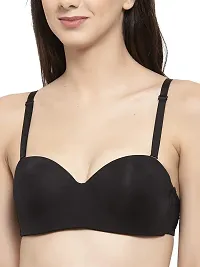 Penance For You Women's Cotton Lightly Padded Underwire T Shirt Bra Black-thumb2