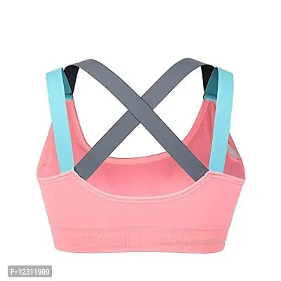 Women?s Padded Full Coverage Quick Dry Padded Shockproof Cross Back Sports Bra with Removable Soft Cups for Gym, Yoga, Running-thumb3