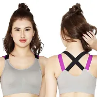 Women?s Padded Full Coverage Quick Dry Padded Shockproof Cross Back Sports Bra with Removable Soft Cups for Gym, Yoga, Running-thumb2