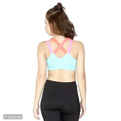 Womens Quick Dry Yoga Cross Back Sports Bra With Shockproof Cross