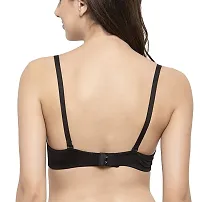 Penance For You Women's Cotton Lightly Padded Underwire T Shirt Bra Black-thumb3