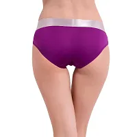 PENANCE FOR YOU Cailan Kalai Women's Modern Cotton Silk Soft Comfortable Style Mid Rise Bikini with Broad Band Purple-thumb1