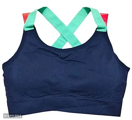 Women?s Padded Full Coverage Quick Dry Padded Shockproof Cross Back Sports Bra with Removable Soft Cups for Gym,Yoga,Running?-36B-Aqua-thumb0