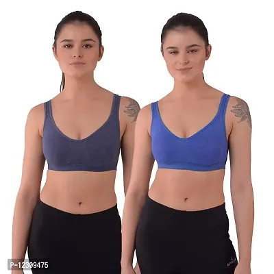 Buy Penance For You Women Sports Non Padded Bra Royal Blue, Navy Blue  Cotton Blend Non Wired Size: 30A Online In India At Discounted Prices
