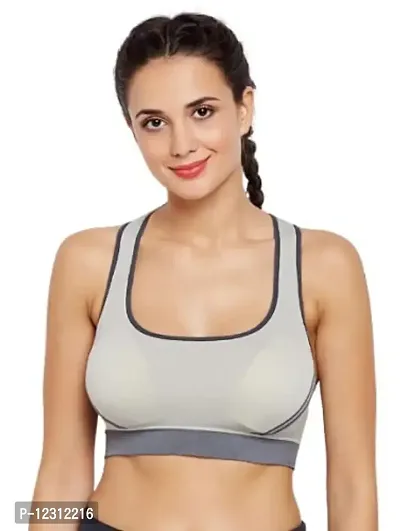 Penance for you Women's Yoga Stretch Workout Seamless Padded Removal Style Comfortable Sports Soft Padded Bra-32C-Grey