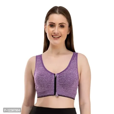 Penance for you Women's Sport Bra with Removable Pads Non-Wired Bra (30, Purple)