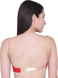 Penance for you Women's Poly Cotton Padded Wired Push-Up Bra Stylish Backless Transparent Strap-thumb1