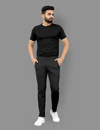 Classic Cotton Blend Solid Casual Trousers for Men-thumb1