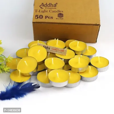 T-light Candles,Yellow,Set of 50