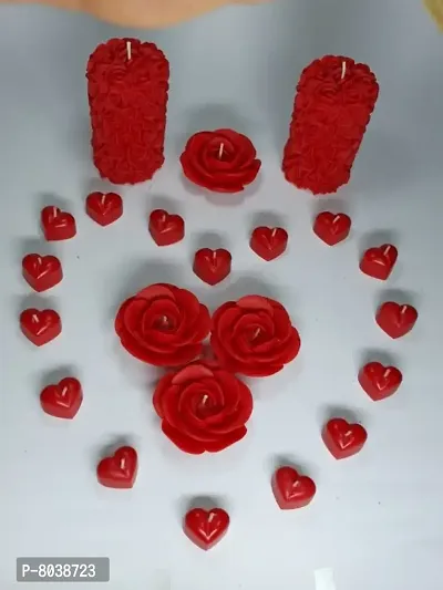 Romantic Red Big Heart Shaped Candles-thumb0