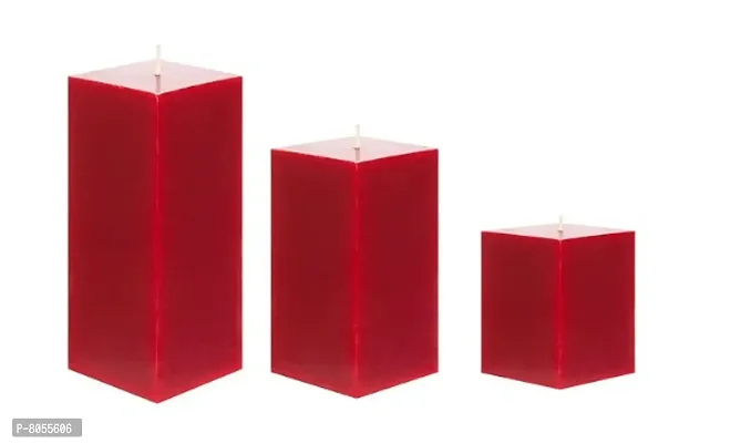 Shraddha Square Scented Pillar Candles, Set of 3