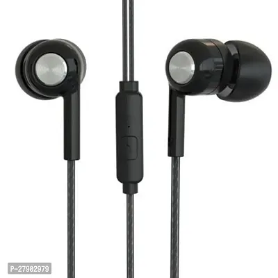 Stylish Black Headphones Wired - 3.5 MM Single Pin With Microphone-thumb0