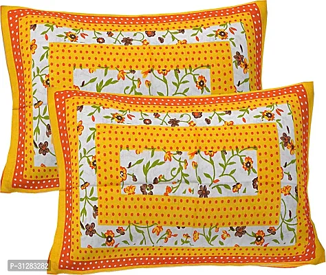 Comfortable Cotton Jaipuri Printed Double Bedsheet with 2 Pillow Covers-thumb4