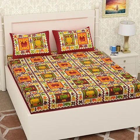 Cotton Printed Queen Size Bedsheet (90*100 Inch) Vol 1