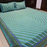 Comfortable Cotton Jaipuri Printed Double Bedsheet with 2 Pillow Covers-thumb3