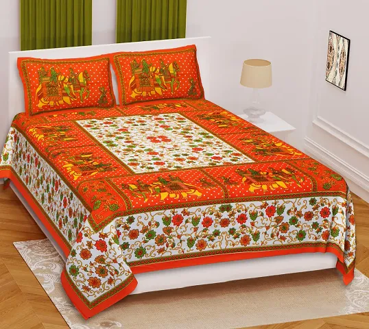 Cotton Printed Queen Size  Double Bedsheets