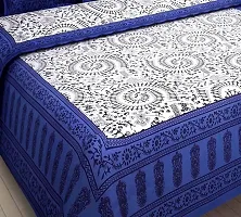 Elegant  Cotton Printed Double Bedsheet With Pillow Covers-thumb1