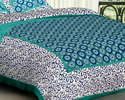 Elegant  Cotton Printed Double Bedsheet With Pillow Covers-thumb1