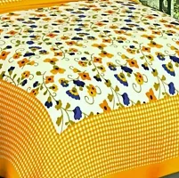 Elegant  Cotton Printed Double Bedsheet With Pillow Covers-thumb1