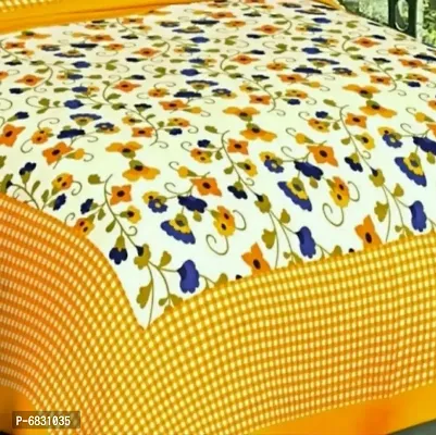 Elegant  Cotton Printed Double Bedsheet With Pillow Covers-thumb2