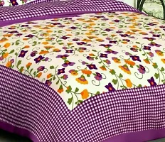 Elegant  Cotton Printed Double Bedsheet With Pillow Covers-thumb1