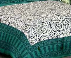 Elegant  Cotton Printed Double Bedsheet With Pillow Covers-thumb1