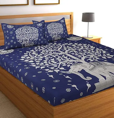 Cotton Printed Queen Size Bedsheet With Pillow Covers