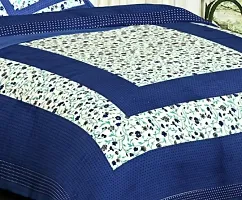 Elegant  Cotton Printed Double Bedsheet With Pillow Covers-thumb1