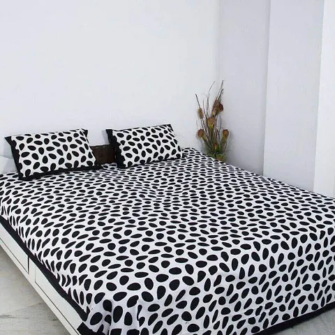 Printed Cotton Double Bedsheet with 2 Pillow Cover