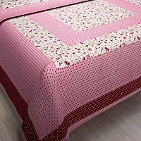 Comfortable Cotton Jaipuri Printed Double Bedsheet with Two Pillow Covers-thumb1