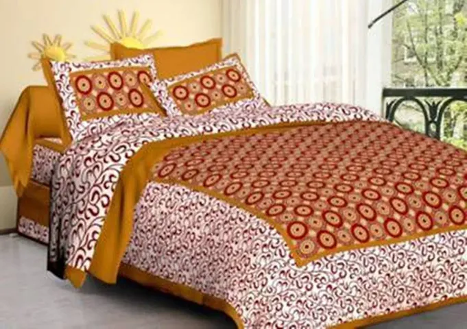 Jaipuri Cotton 90x100 Bedsheet With 2 Pillow Cover