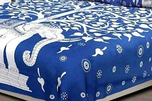 Comfortable Cotton Animal Print Double Bedsheet with Two Pillow Covers-thumb1