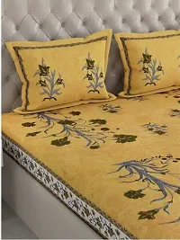 Comfortable Cotton Jaipuri Printed Double Bedsheet with 2 Pillow Covers-thumb3