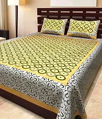 Comfortable Cotton Jaipuri Printed Double Bedsheet with Two Pillow Covers-thumb2