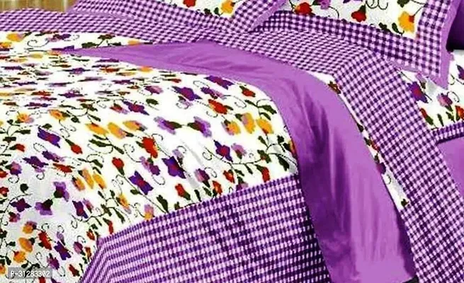 Comfortable Cotton Jaipuri Printed Double Bedsheet with 2 Pillow Covers-thumb2