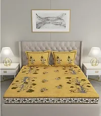 Comfortable Cotton Jaipuri Printed Double Bedsheet with 2 Pillow Covers-thumb1