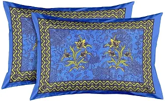 Comfortable Cotton Jaipuri Printed Double Bedsheet with Two Pillow Covers-thumb2