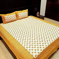 Comfortable Cotton Jaipuri Printed Double Bedsheet with Two Pillow Covers-thumb3