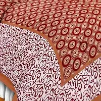 Comfortable Cotton Jaipuri Printed Double Bedsheet with 2 Pillow Covers-thumb1