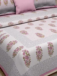 Comfortable Cotton Jaipuri Printed Double Bedsheet with Two Pillow Covers-thumb2