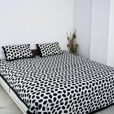 Cotton Printed Queen Size Bedsheet with Pillow Covers