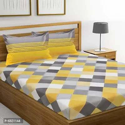 Elegant  Cotton Printed Double Bedsheet With Pillow Covers