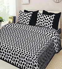 Elegant  Cotton Printed Double Bedsheet With Pillow Covers-thumb1