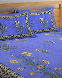 Beautiful Printed Cotton Double Bedsheet with 2 Pillowcovers-thumb1